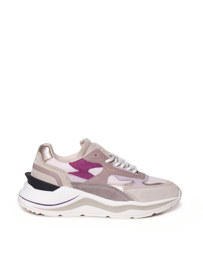 D.a.t.e. Sneakers Taupe, Purple, Black, White Mesh