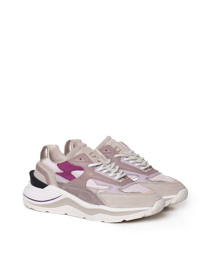 D.a.t.e. Sneakers Taupe, Purple, Black, White Mesh