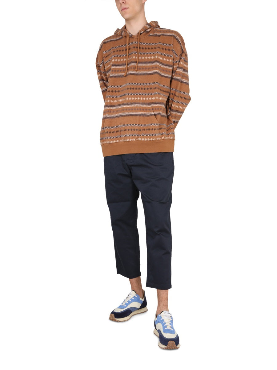 Brown Hoodie With Drawstring Cotton Sweatshirts