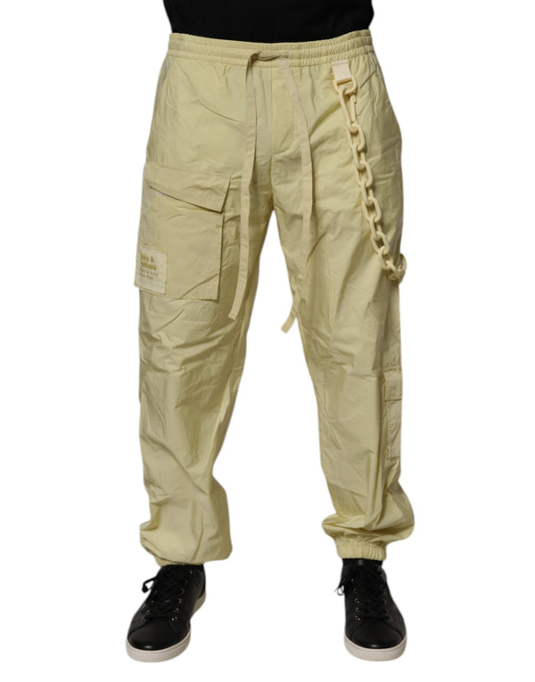 Dolce & Gabbana 58% Nylon 42% Polyester cargo pants in yellow