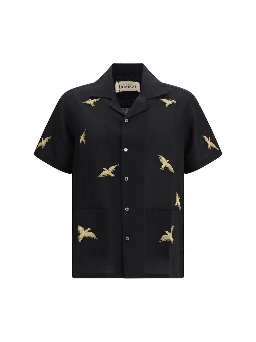 Columbus Shirt Black Cotton; True Hemp