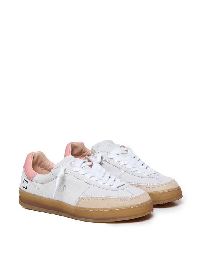 D.a.t.e. Sneakers White, Pink Calfskin