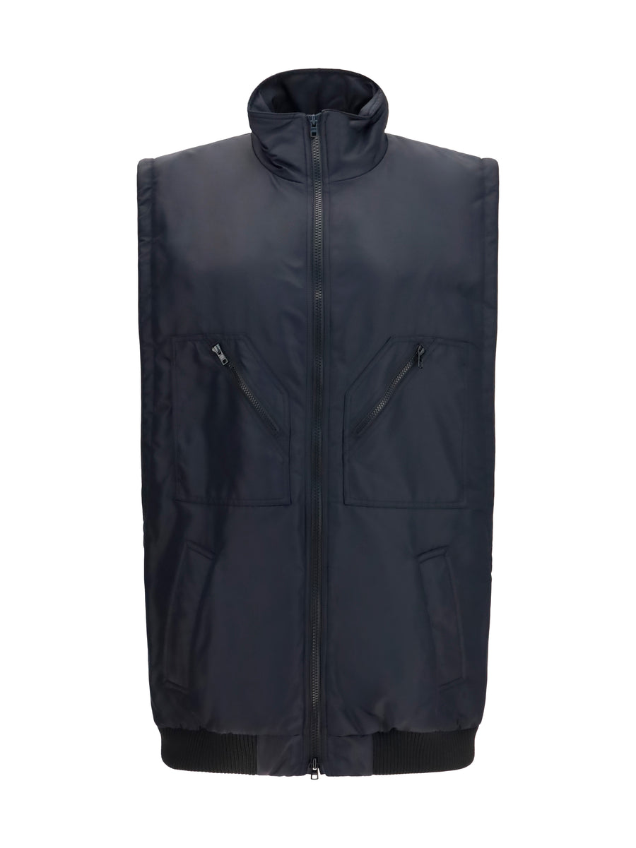 Zip-Pocket Vest Black Polyamide Blazers