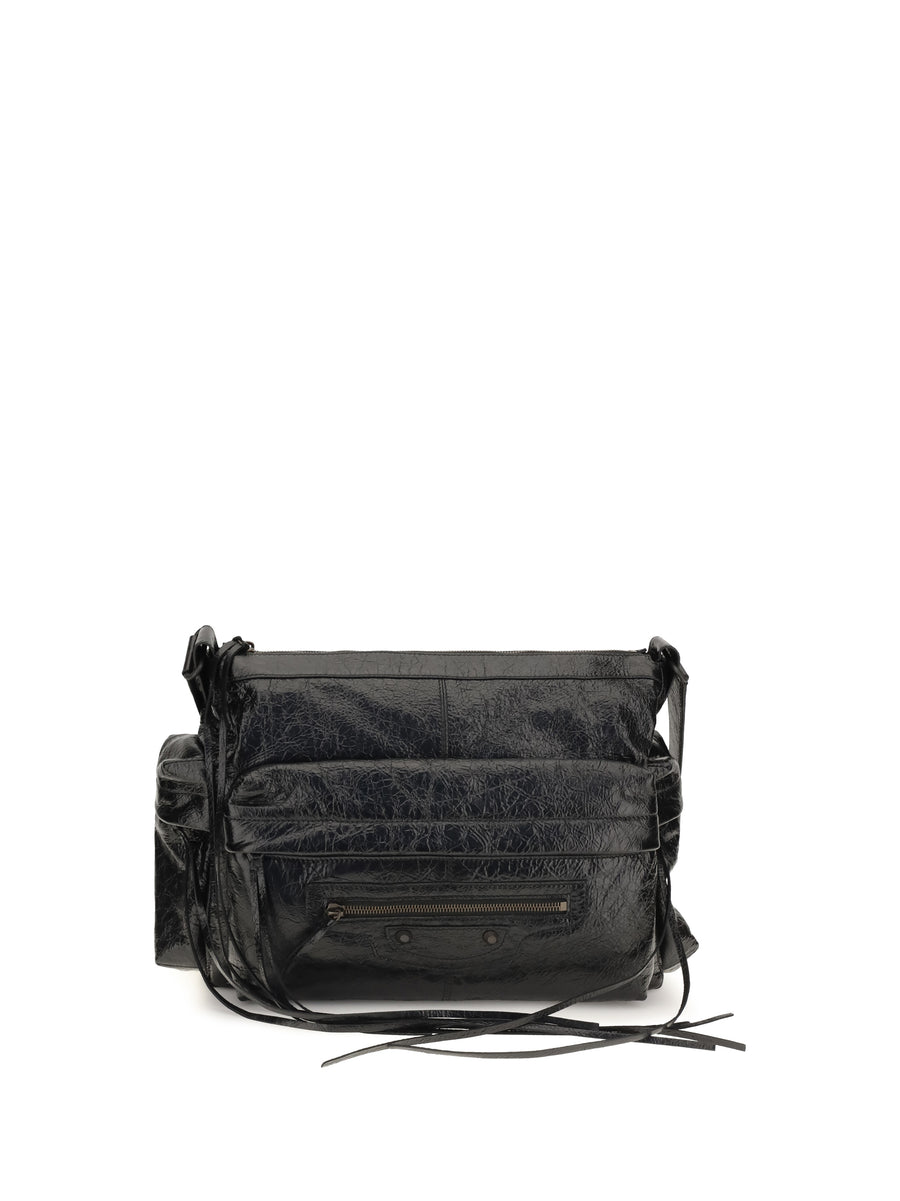 Balenciaga 100% lamb ovis aries shoulder bag in black