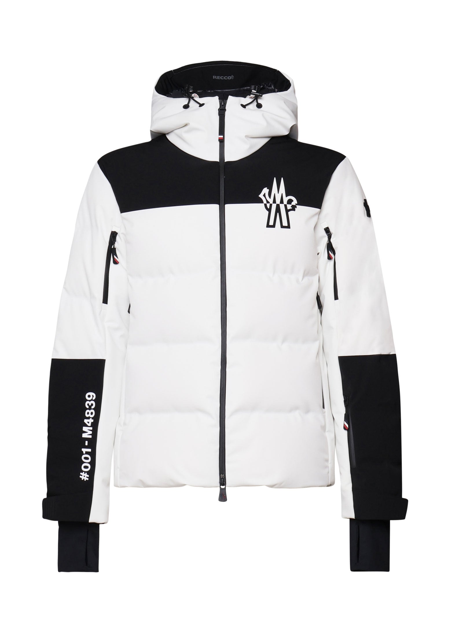 Moncler Coats White, Black Polyamide/nylon + Elastane