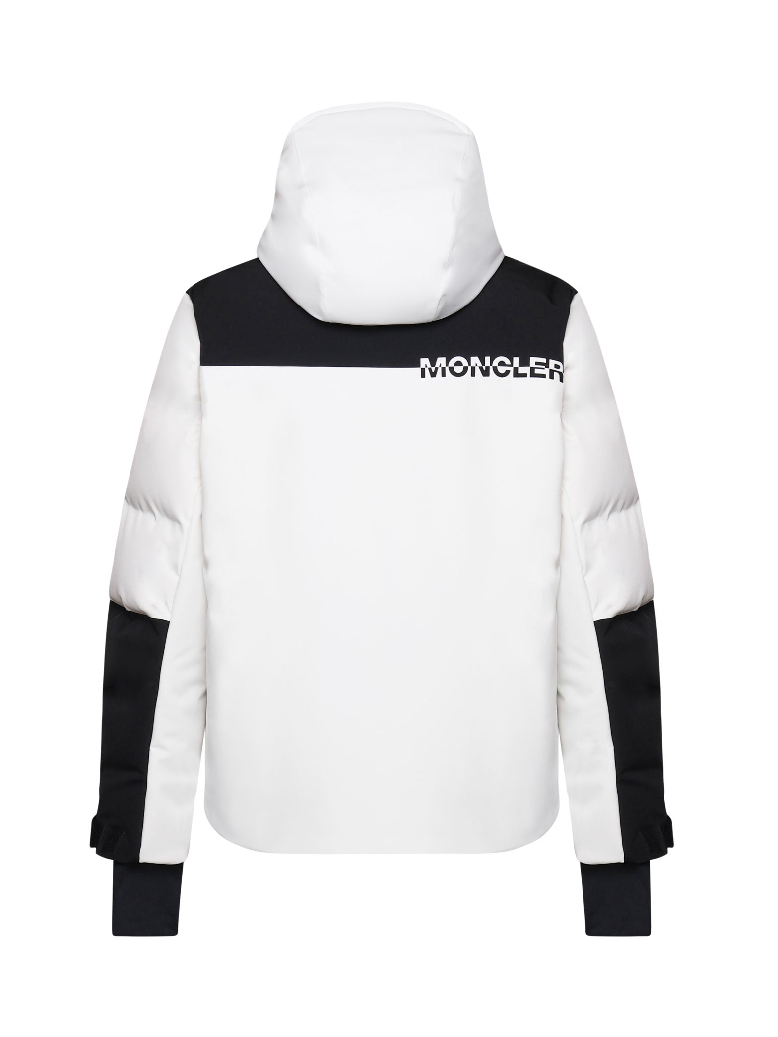 Moncler Coats White, Black Polyamide/nylon + Elastane