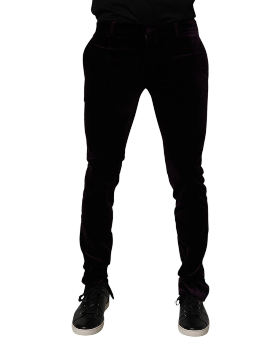 Dolce & Gabbana 98% Cotton trousers in purple