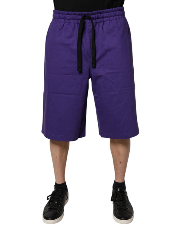 Dolce & Gabbana 100% Cotton bermuda shorts in purple