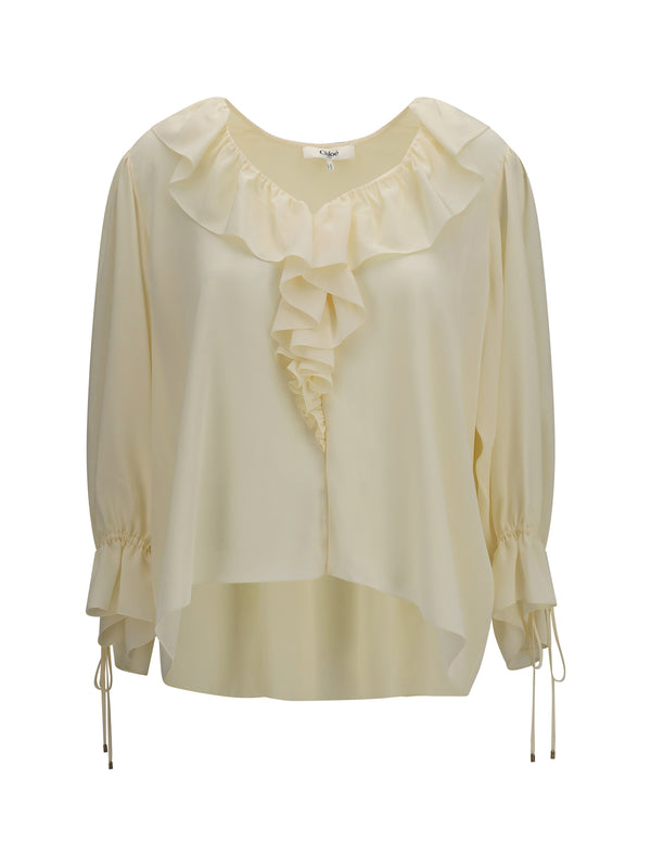 Chloé 100% Silk shirt in white