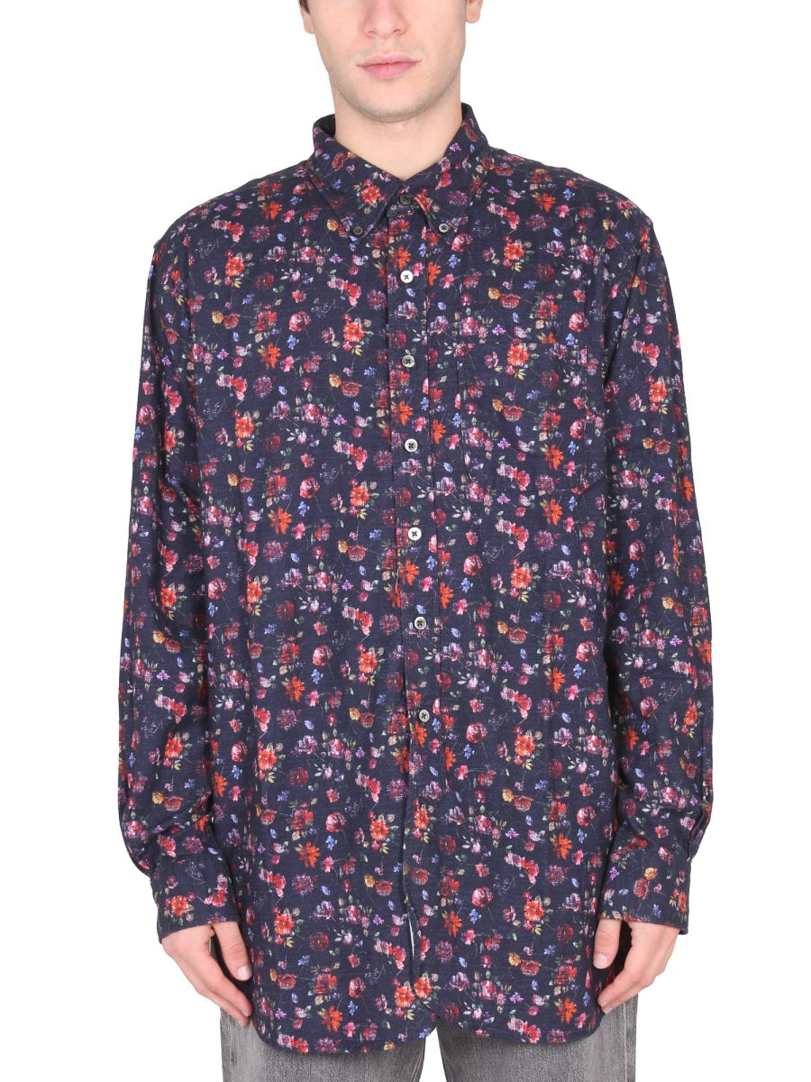 Oversize Fit Shirt Blue Cotton