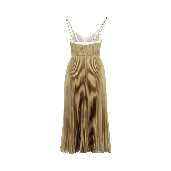 Midi Dress Gold Polyester