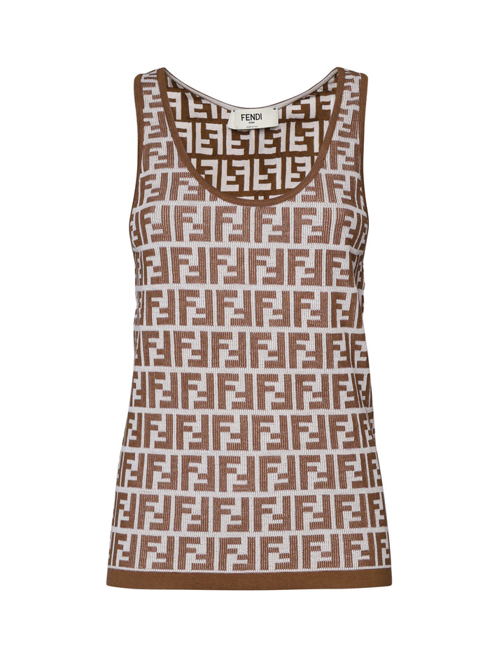 Fendi Top White, Brown