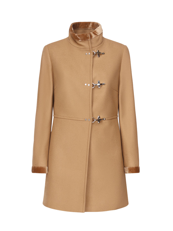 Fay Coats Cappuccino Lana Vergine Poliammide