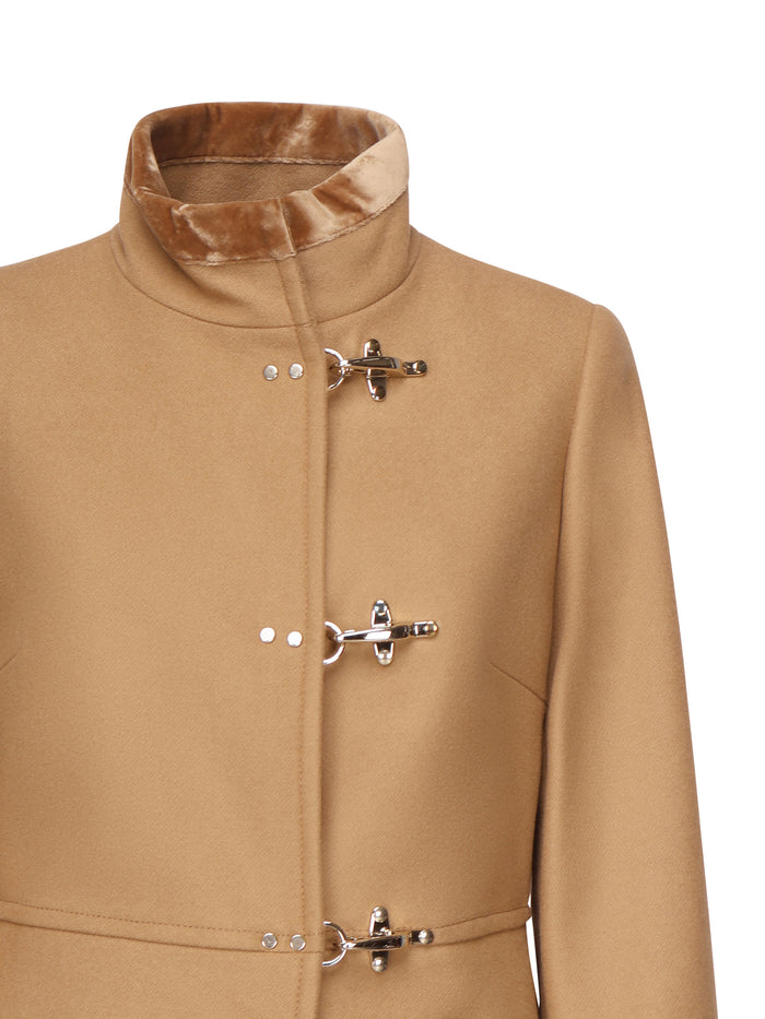 Fay Coats Cappuccino Lana Vergine Poliammide
