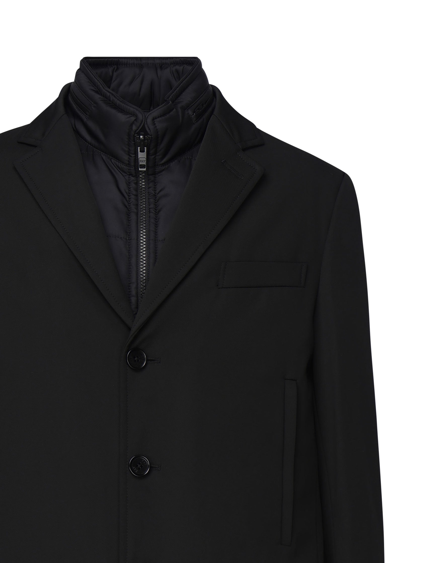 Fay Coats Black Nylon
