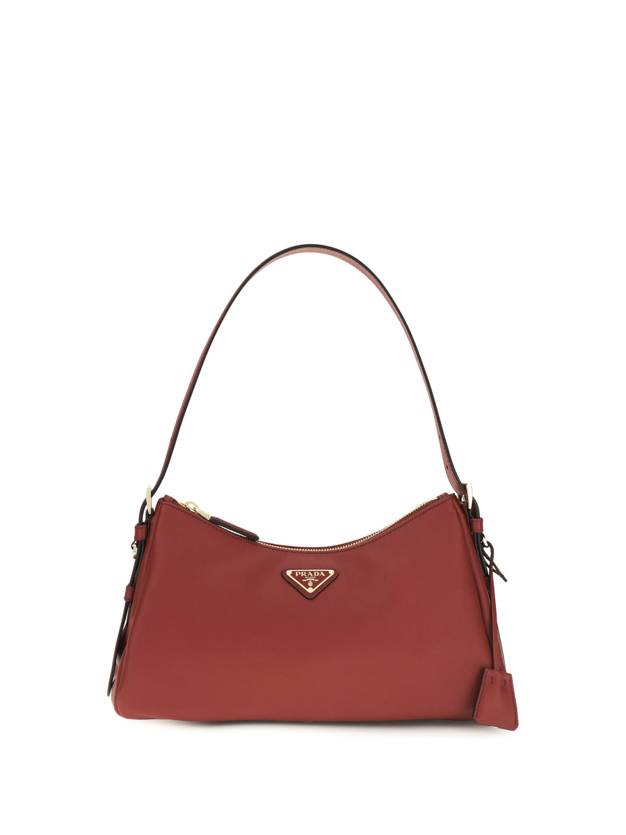 Prada 100% calf leather Bos Taurus shoulder bag in red