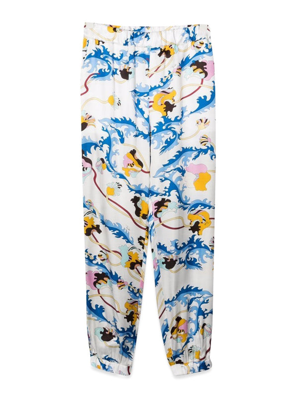 Fabric Trousers Multicolour Viscose Silk