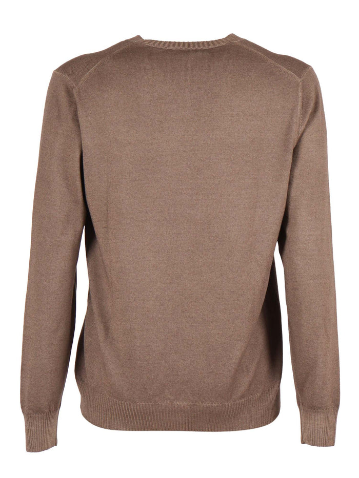 Crewneck Sweater Brown Virgin Wool