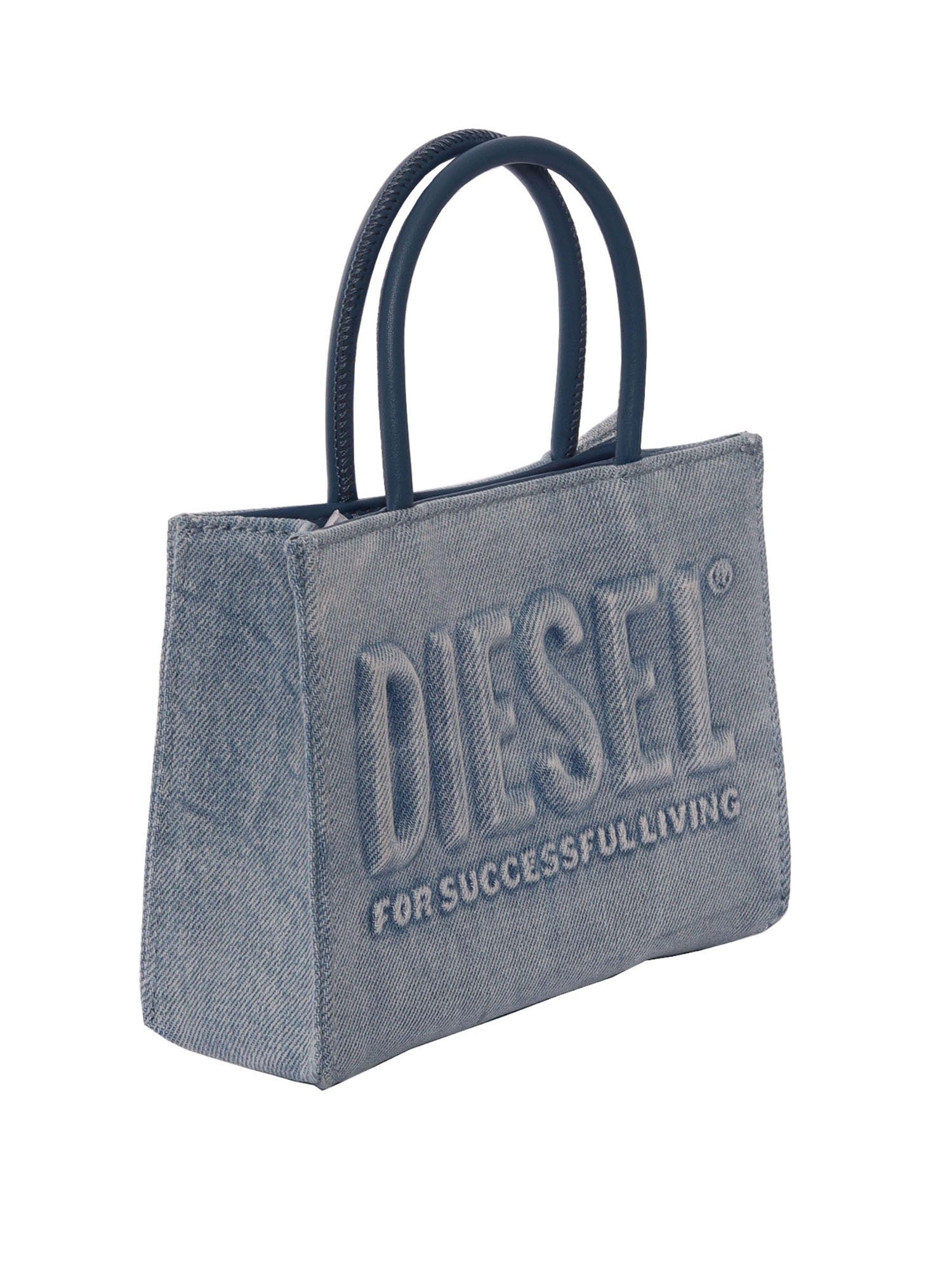 Bags Blue Cotton Polyurethane Polyester Handbag