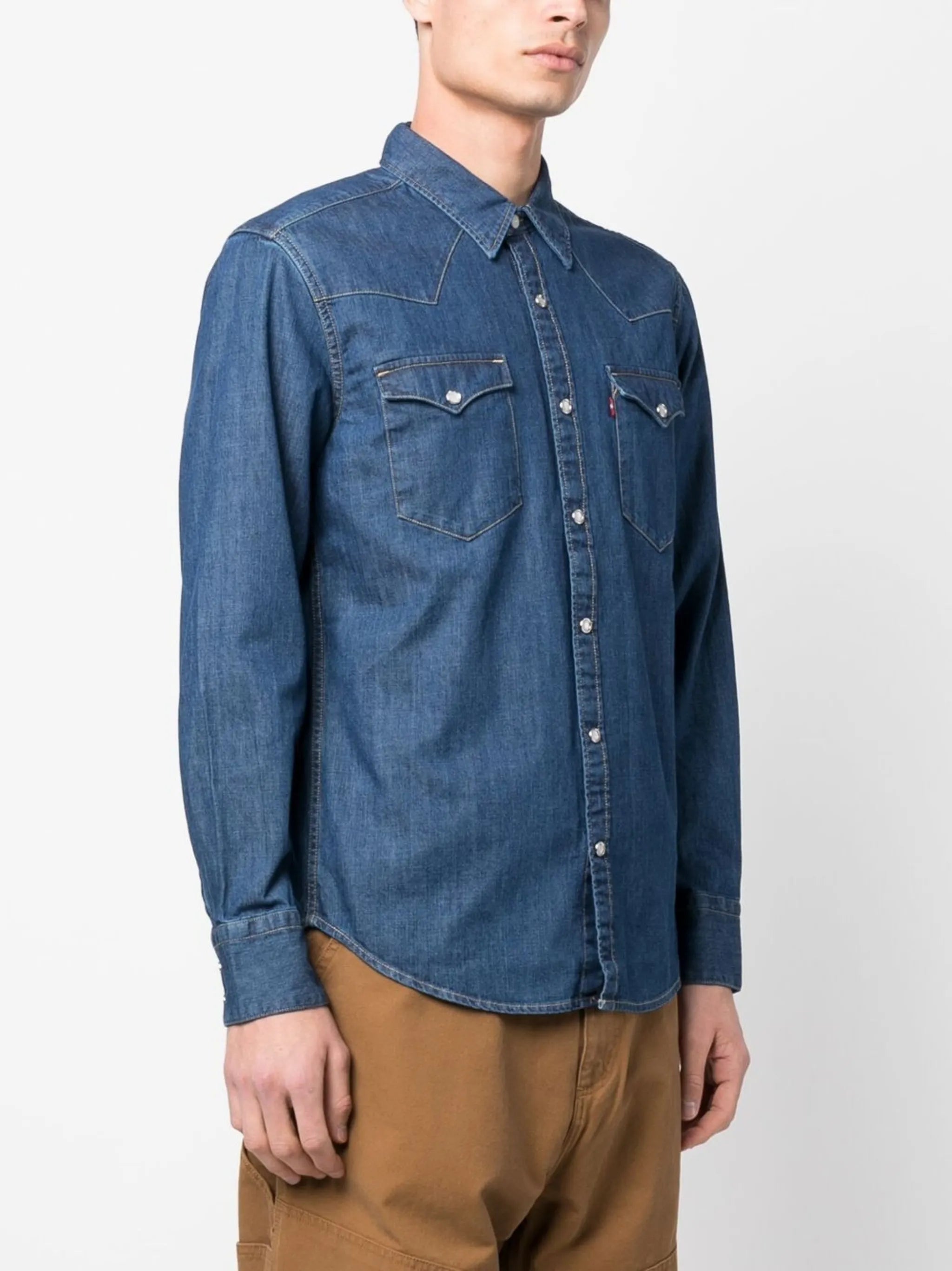 Barstow Western Stand Lower Edition Blue Camicia