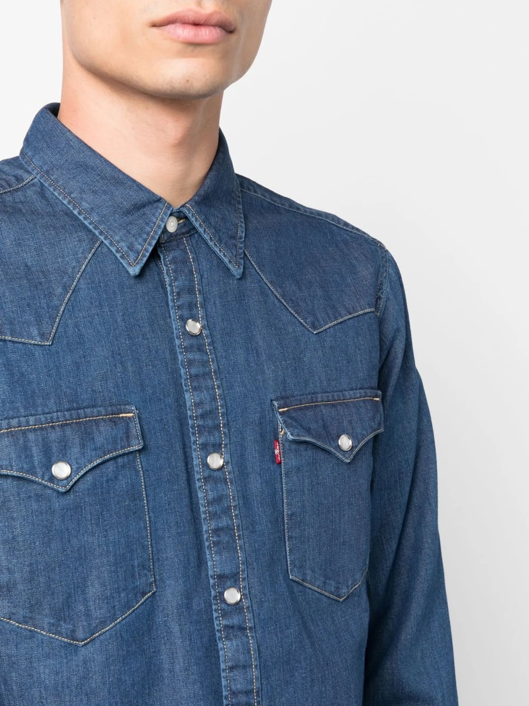 Barstow Western Stand Lower Edition Blue Camicia