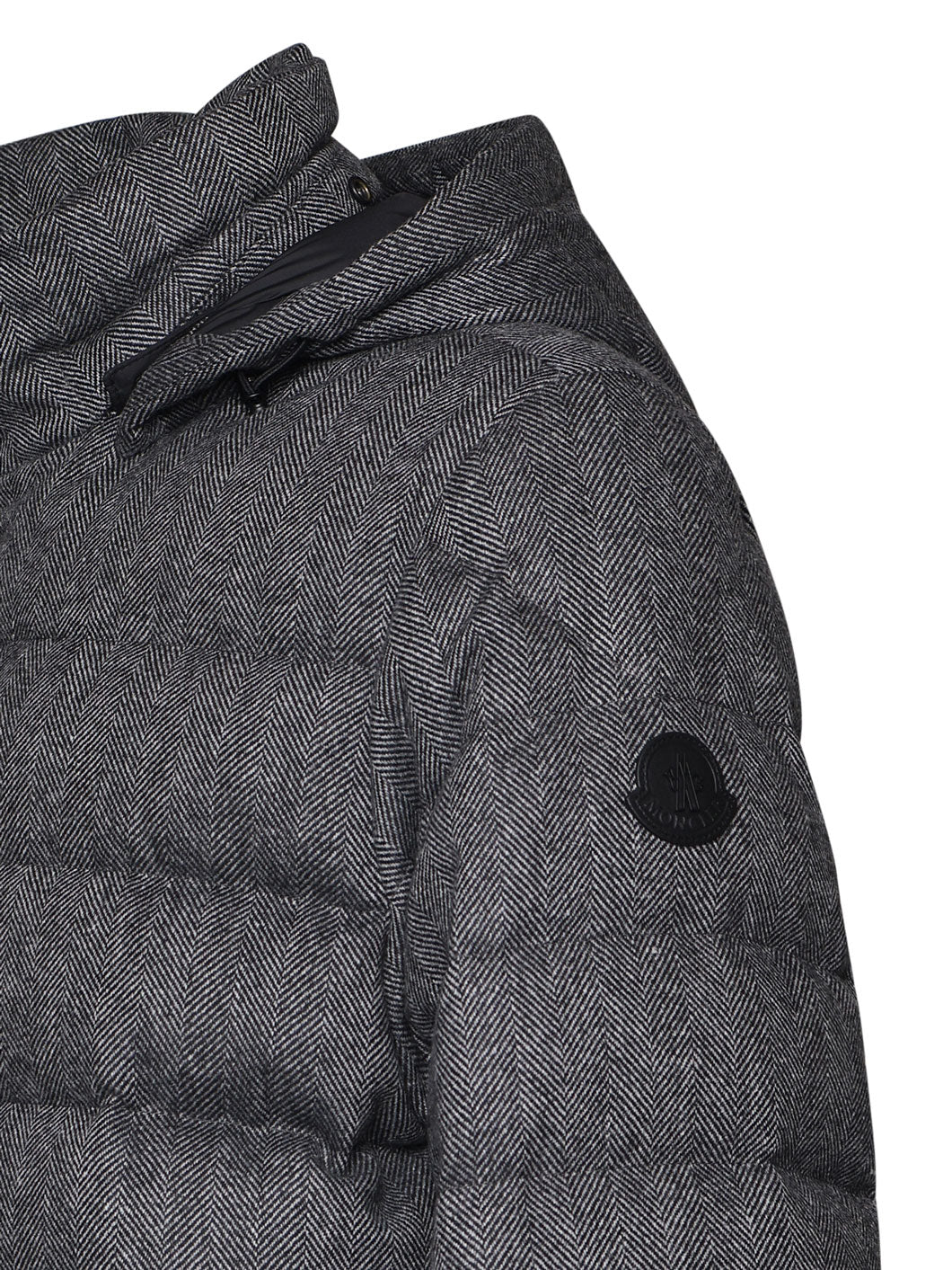 Moncler Coats Grey Virgin Wool Polyamide/nylon