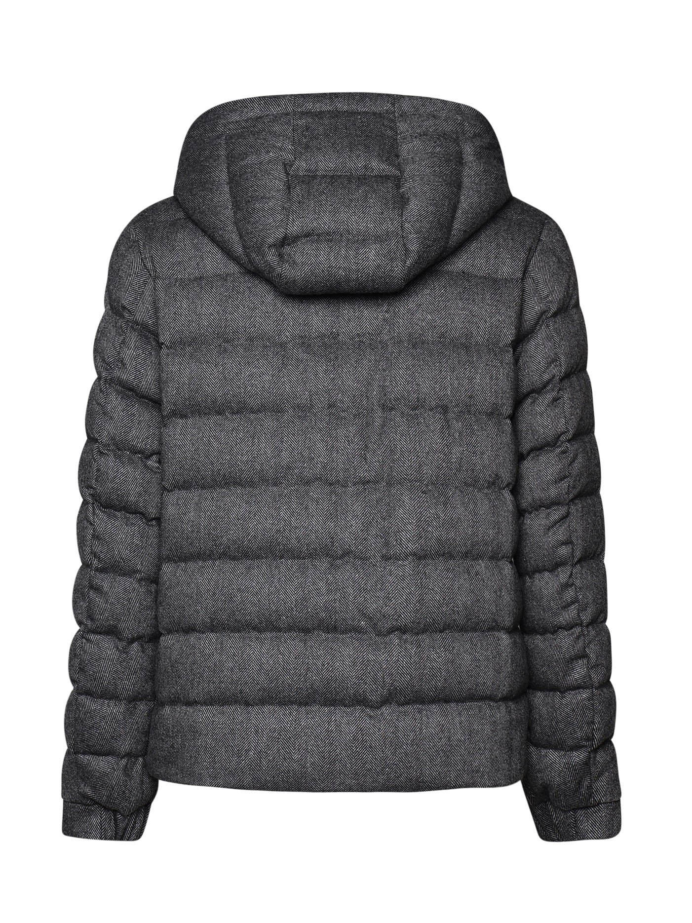 Moncler Coats Grey Virgin Wool Polyamide/nylon
