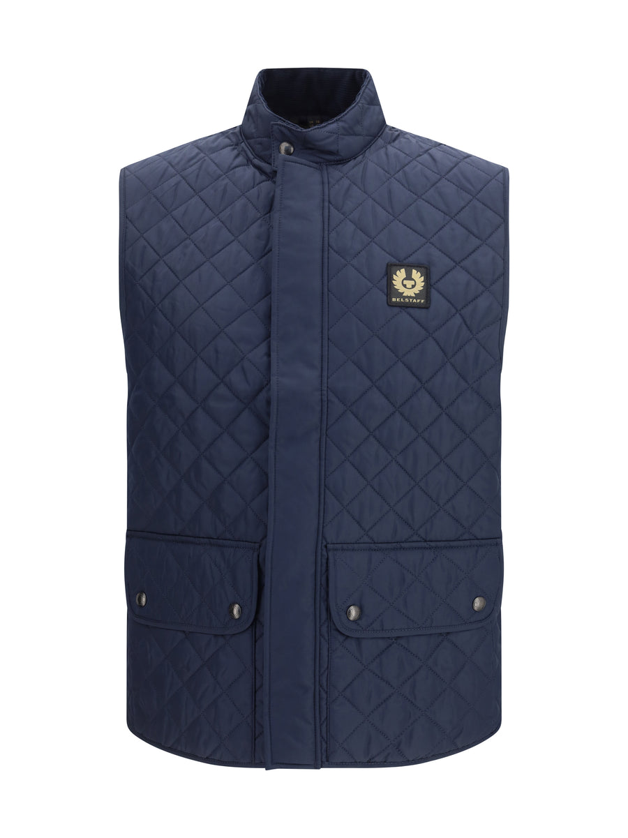 Quilted Gilet Icon Navy Blue Polyester Blazers
