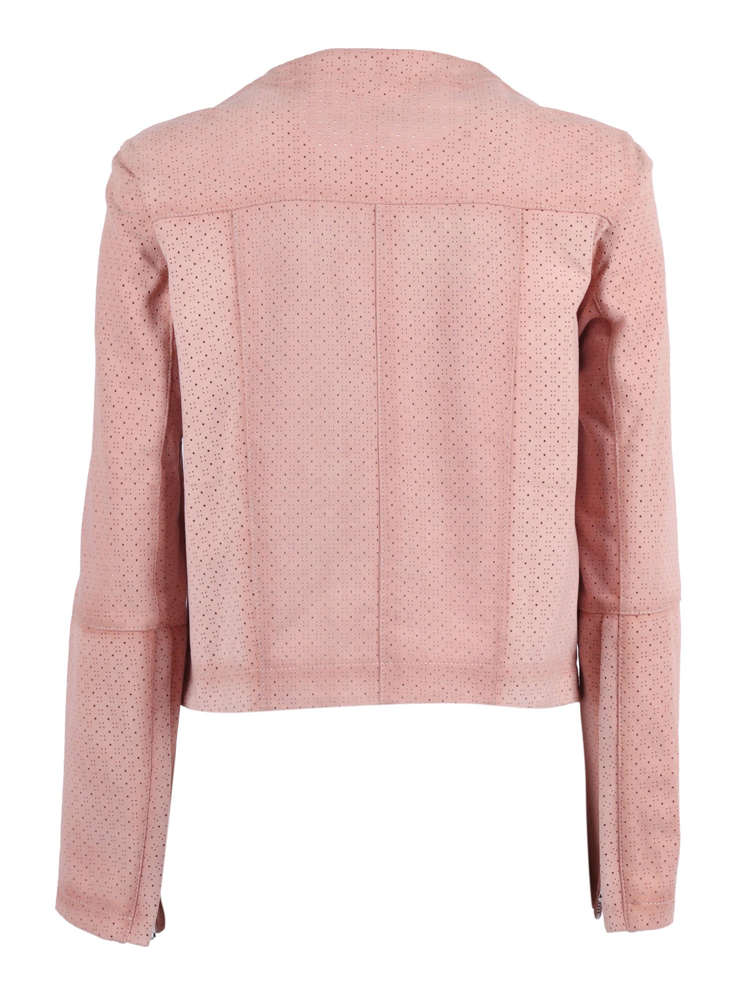 Woman Goat Suede Leather Jacket Pink Goatskin