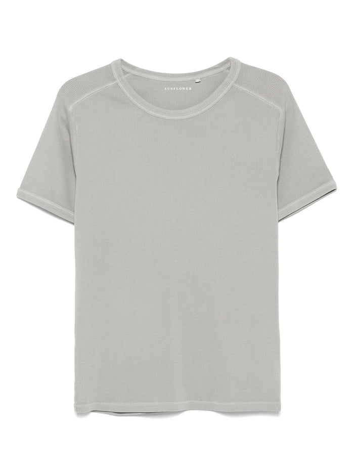 Rib Tee Grey Cotton Tshirt