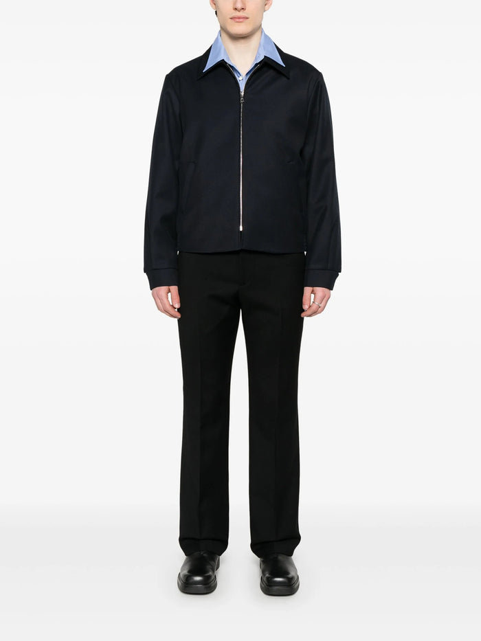 Straight Trouser Black Wool Pant