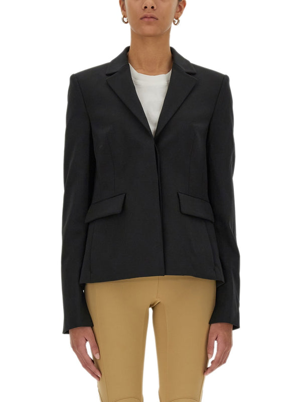Single-Breasted Jacket Black Polyester