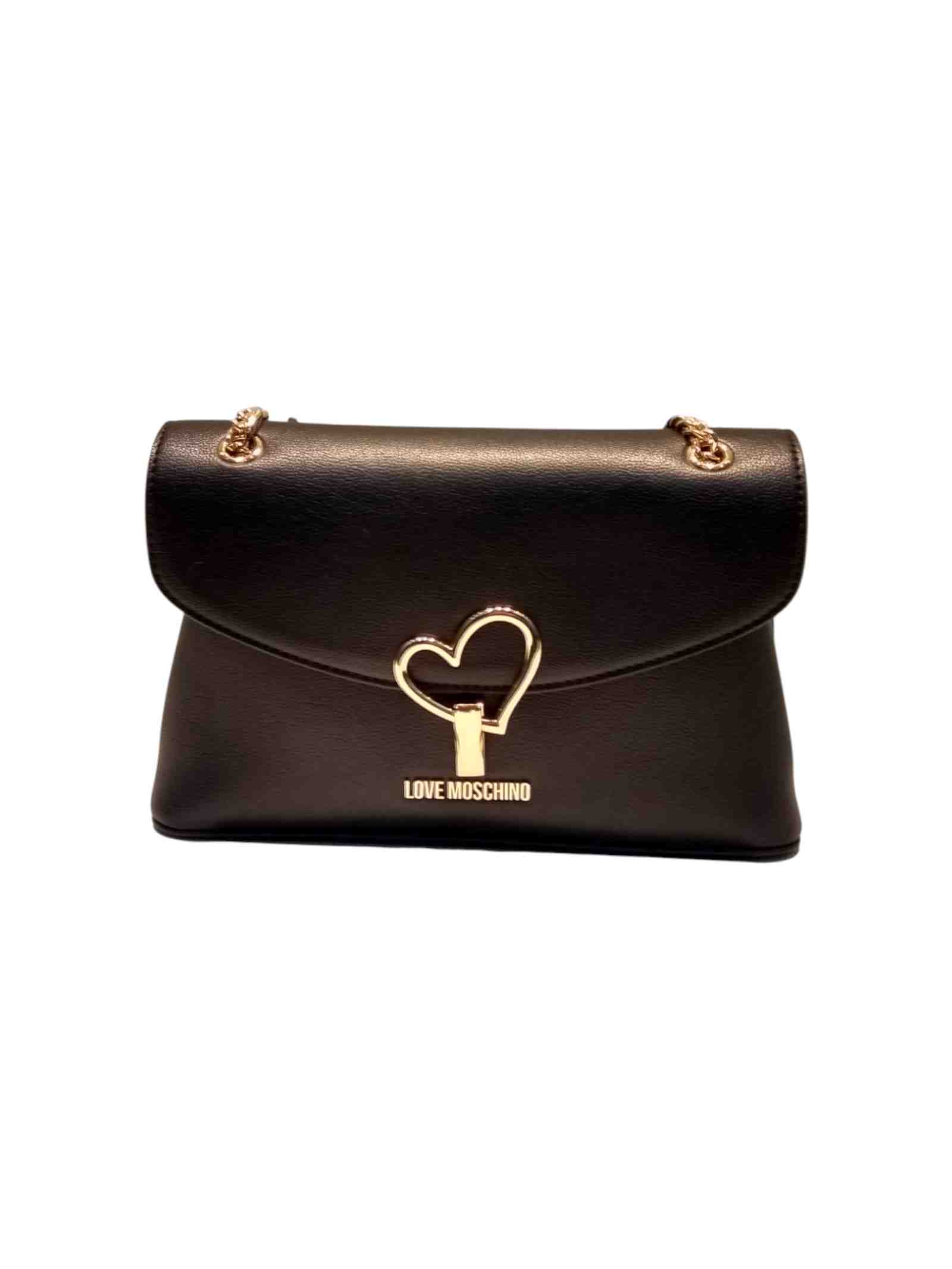 Heart Turn Lock Black Eco Leather | Bag