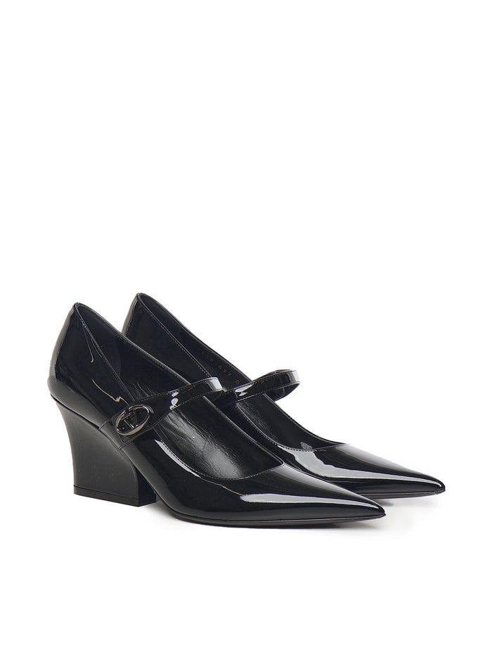 Valentino Garavani With Heel Black Patent Leather