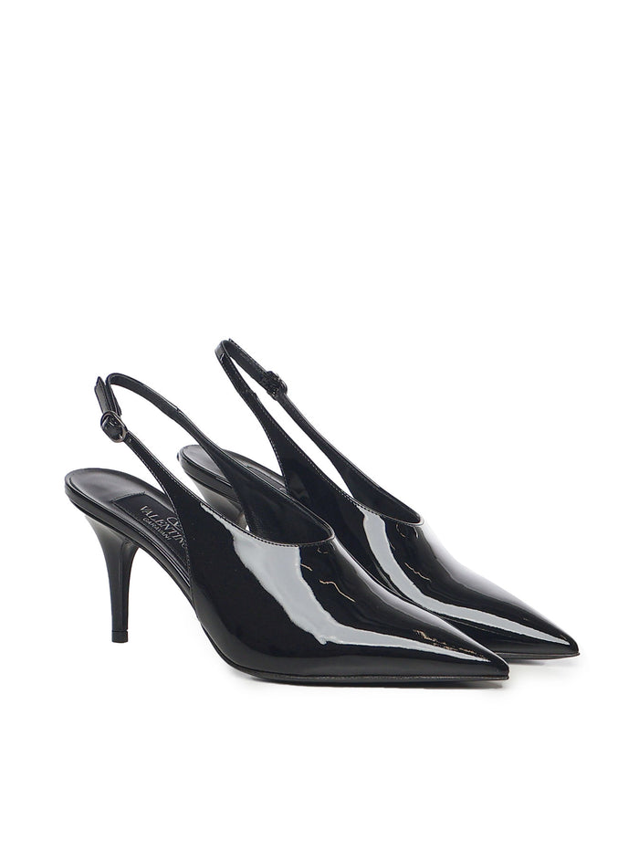 Valentino Garavani With Heel Black Patent Leather