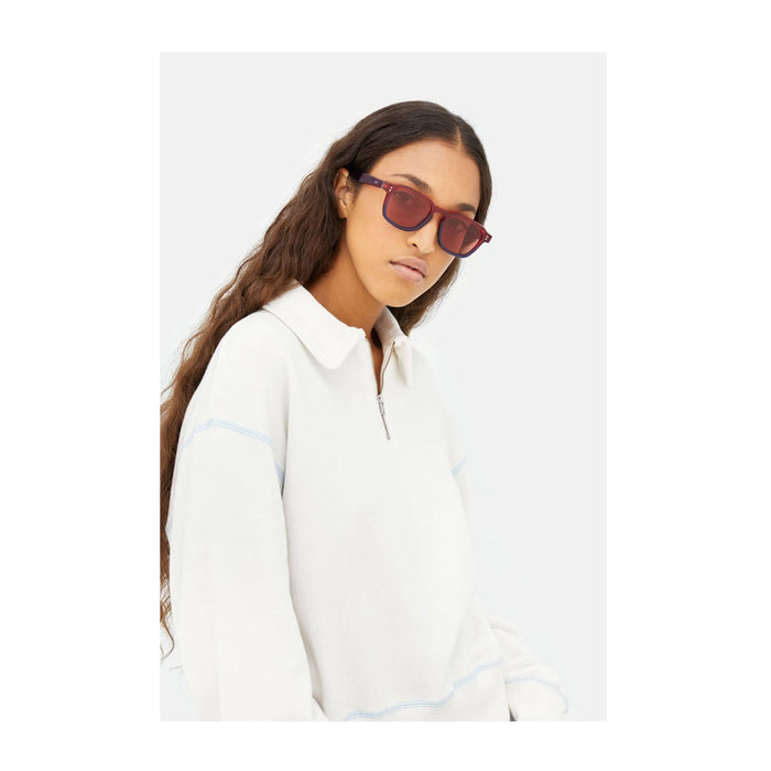 Retrosuperfuture LUCE SMOKEY TORPAZ Bordeaux Blu Rosso Acetate Occhiali Da Sole