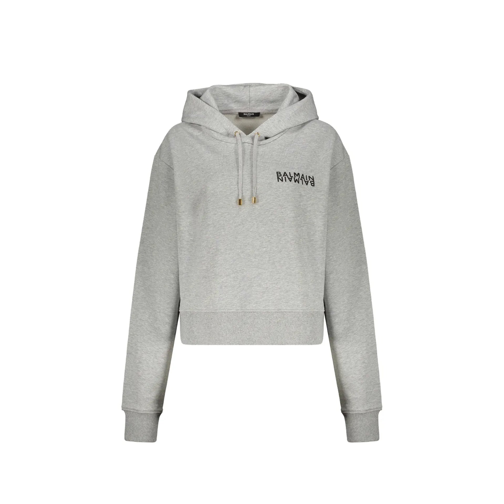 Logo Hoodie Gray Cotton