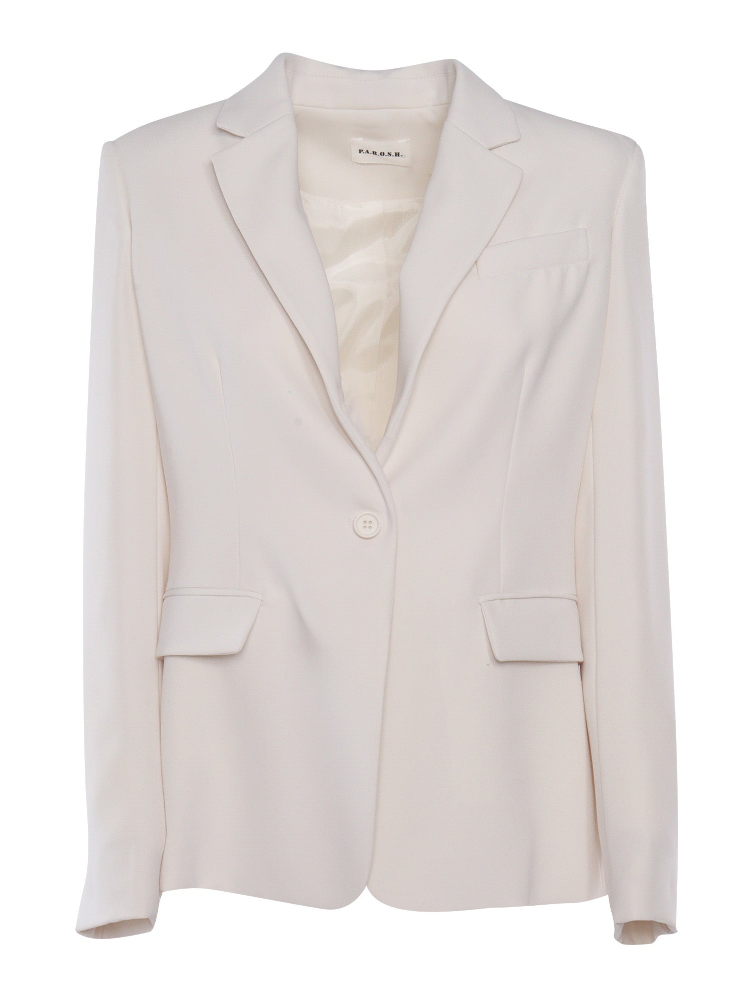 Cream-colored blazer White Polyester Jacket