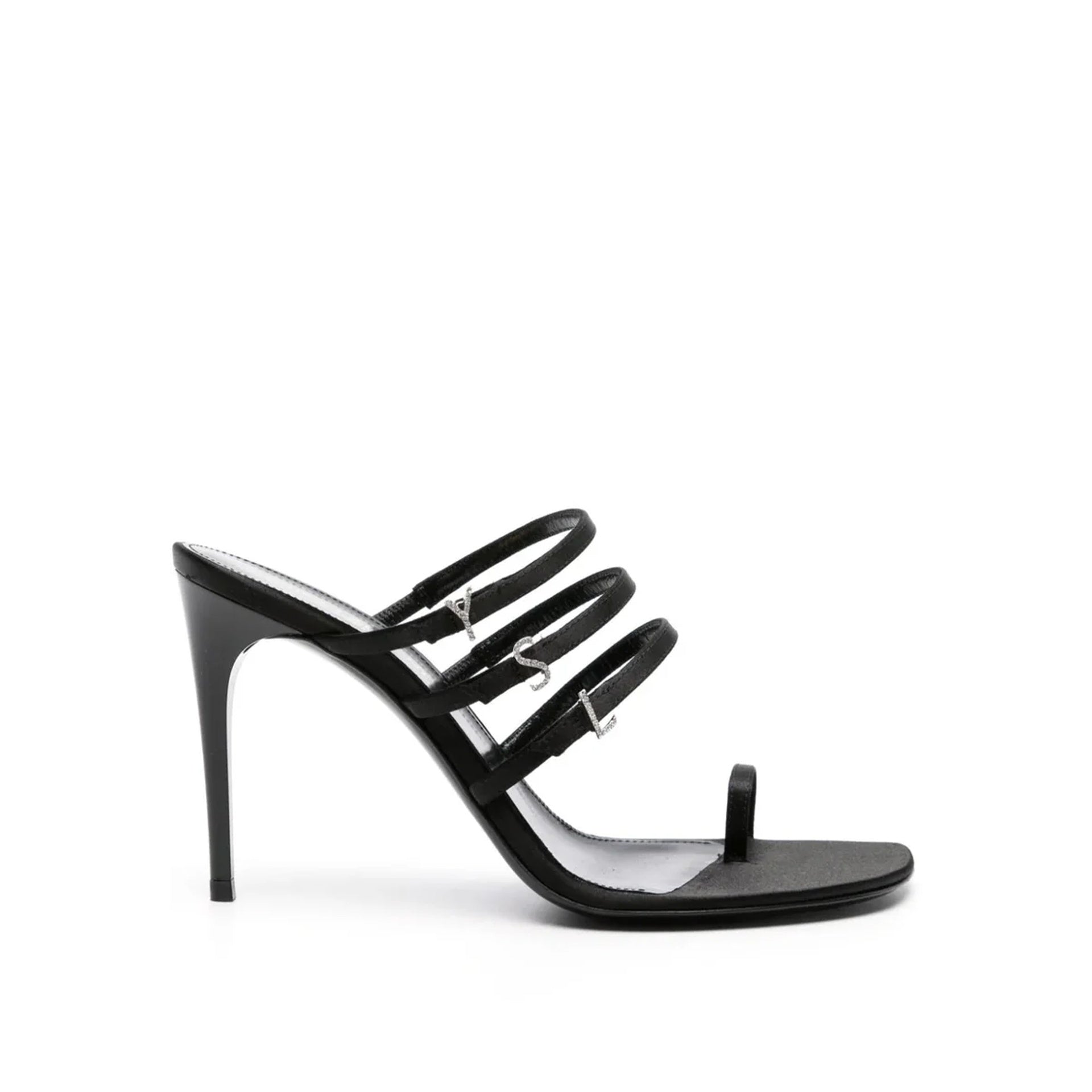 Jerry 95 Satin Sandals Black Silk