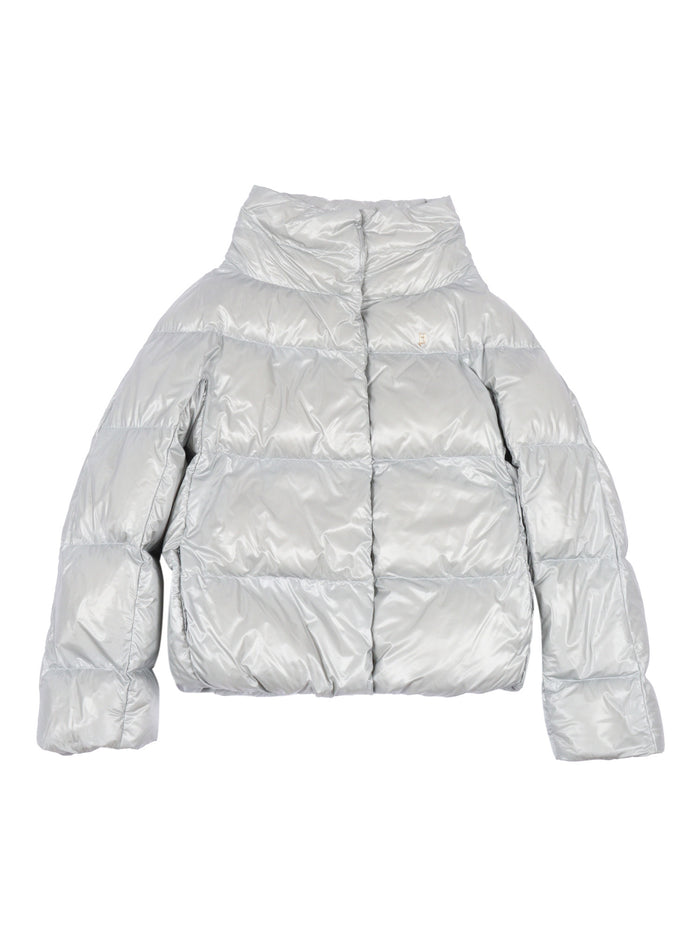 Girl Down Jacket Light Blue Short Puffer