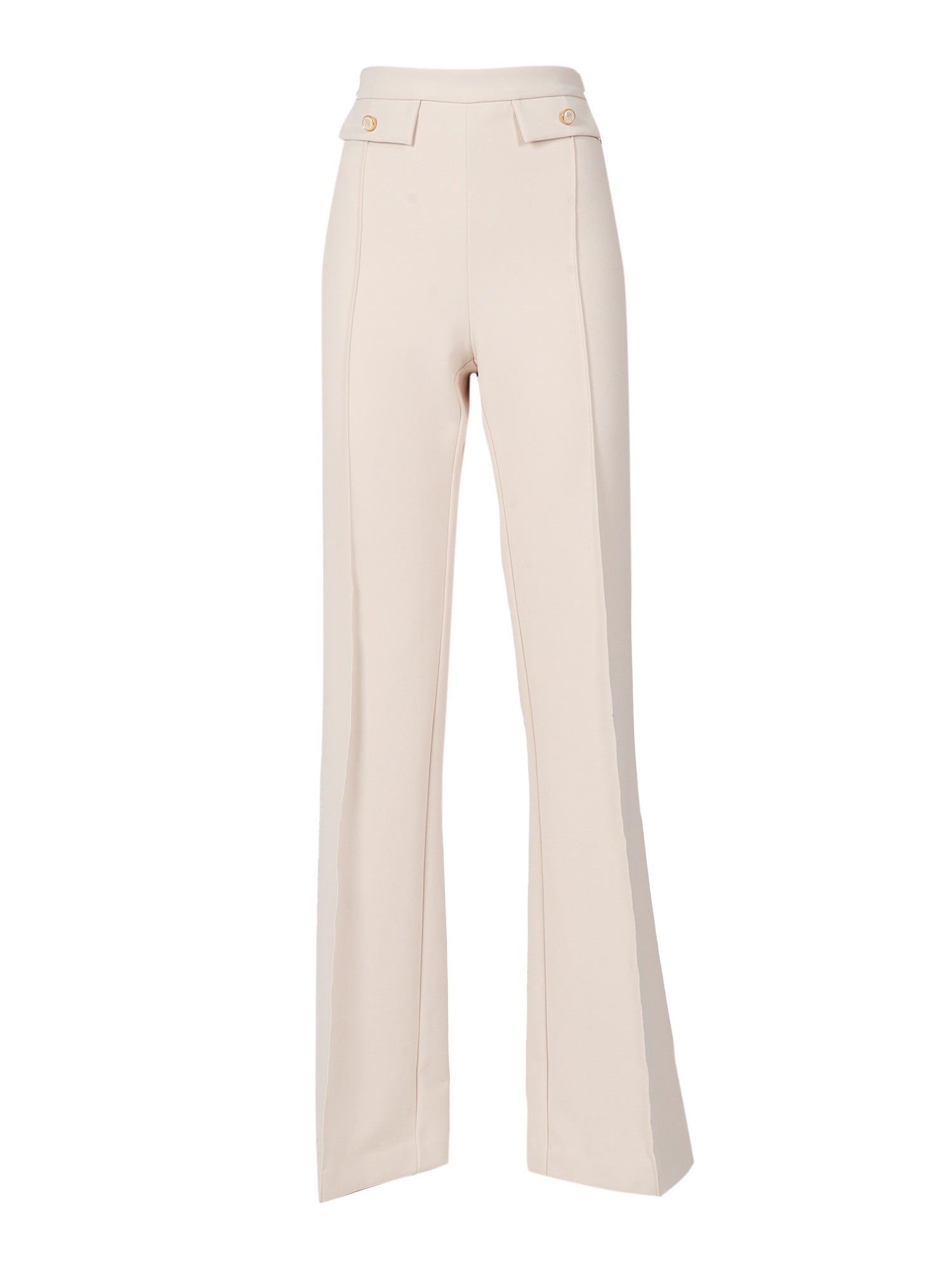 Womens Pants White Polyester Elastane