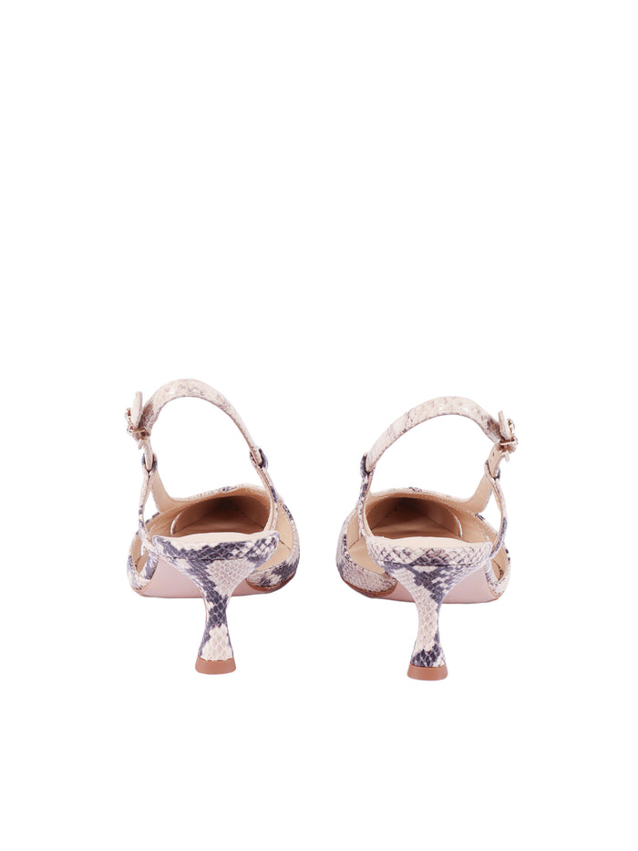 Slingback Edda6 Pitone Pumps Beige Pump