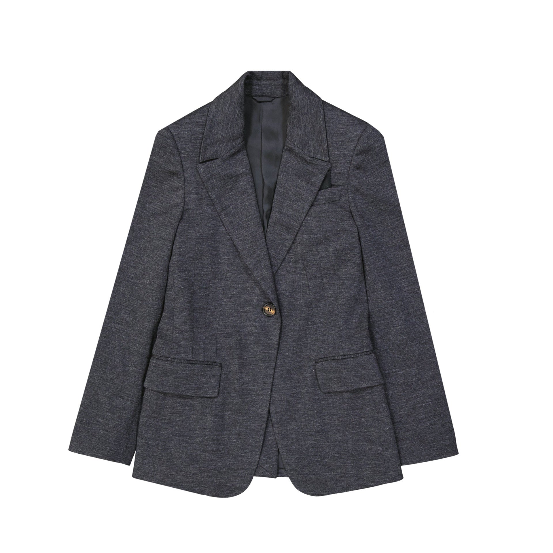 Wool Blazer Gray Elastane
