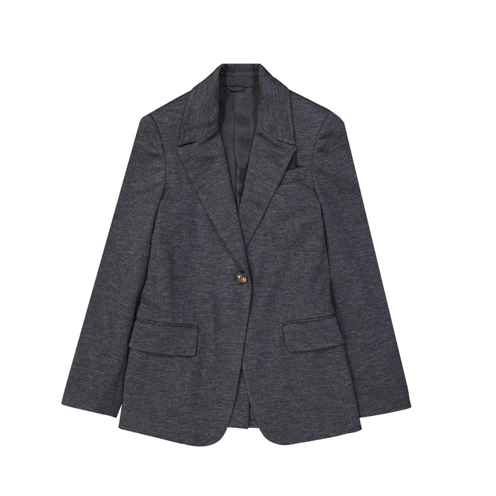 Wool Blazer Gray Elastane