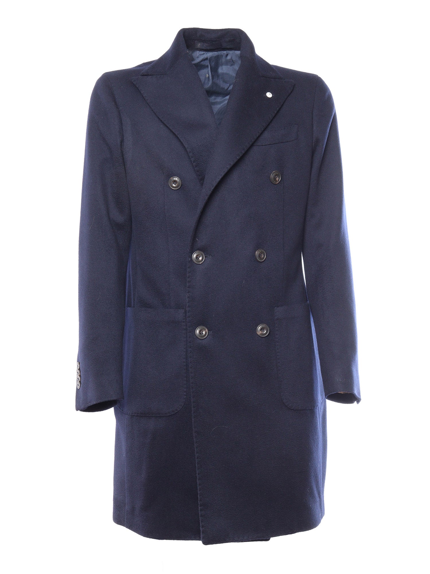 Coat Blue Virgin Wool Cashmere