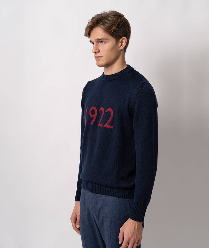 Crewneck Wool Sweater Special Edition 1922 Midnightblue Knitwear