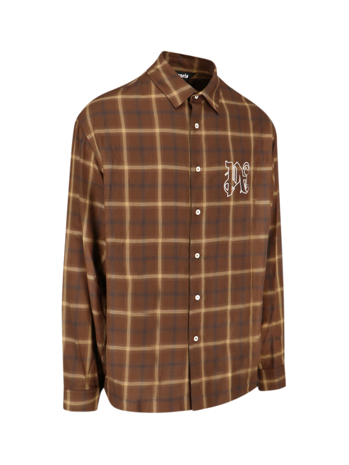 Palm Angels Shirts Brown Rayon