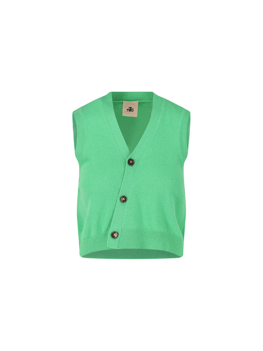 The Garment 95% wool (lana di agnello) vest in green