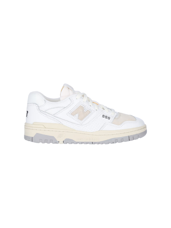 New Balance Leather and suede sneaker in white