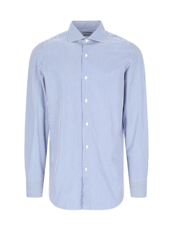 Finamore Milano 100% cotton shirt in blue